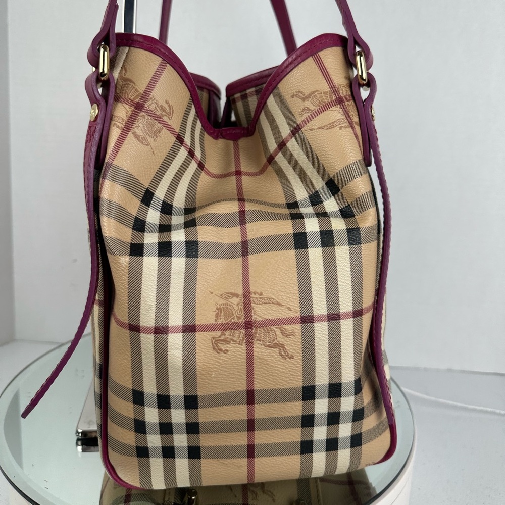 BURBERRY NOVA CHECK SHOULDER BAG COATED CANVAS MADE IN ITALY - Picture 4 of 11